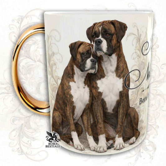 Tazza NOBILITY - BOXER Tigrato - Manico ORO - 330 ml - in Ceramica