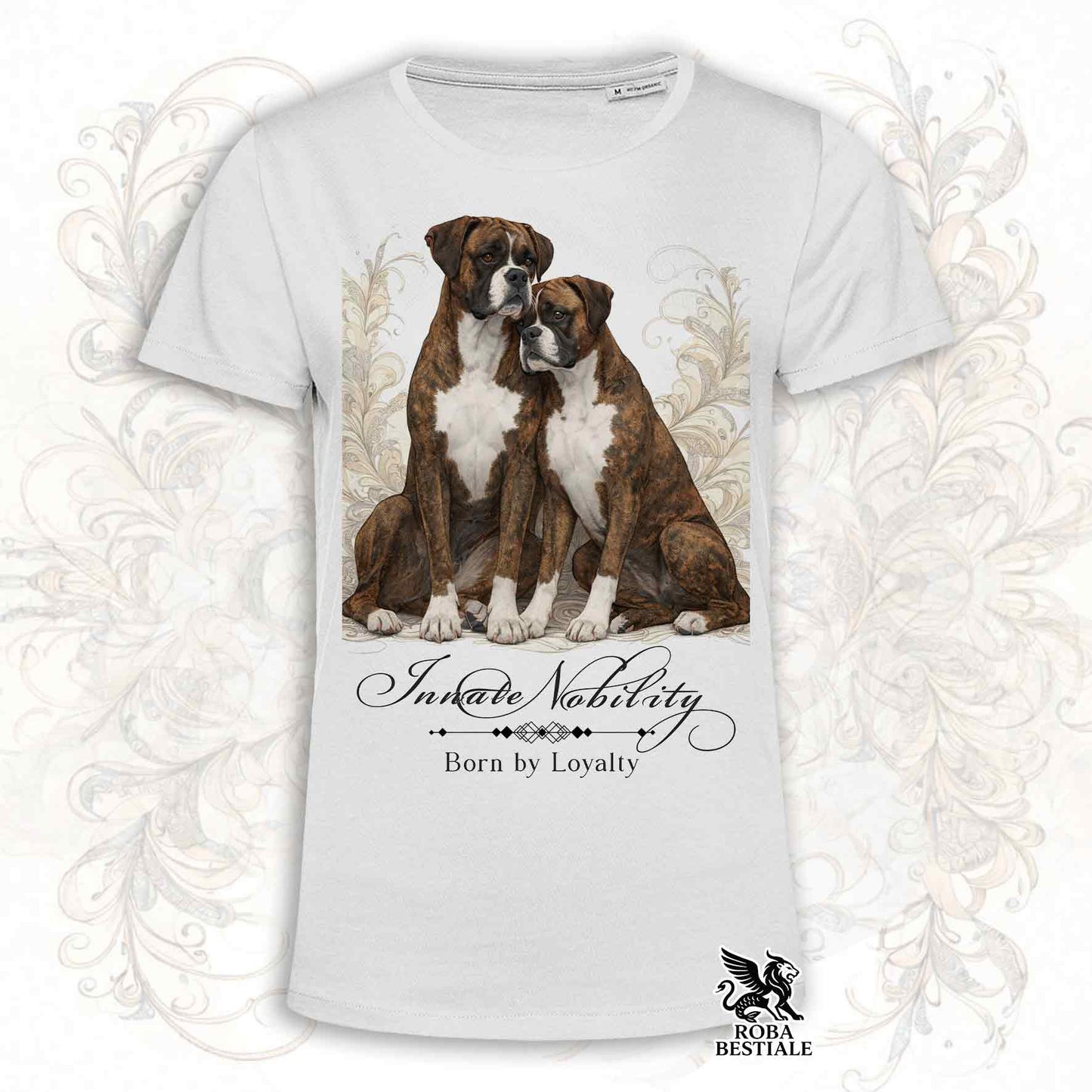 T-Shirt NOBILITY - BOXER Tigrato - Bianca o Beige, da Uomo o da Donna - dalla XS alla 5XL