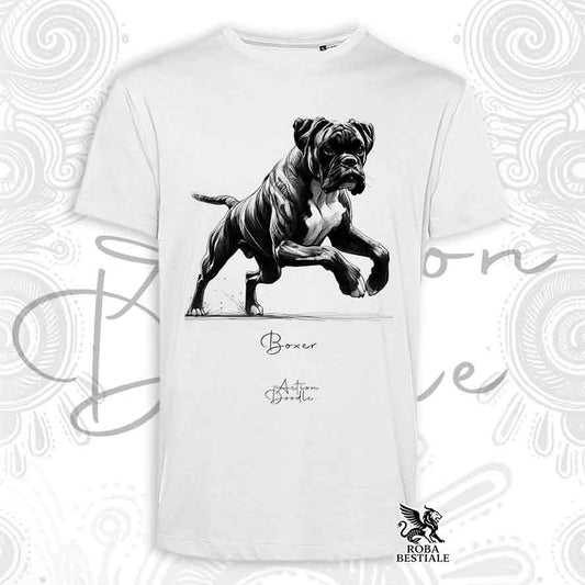 T-Shirt ACTION DOODLE - BOXER Tigrato - Bianca o Beige, da Uomo o da Donna - dalla XS alla 5XL