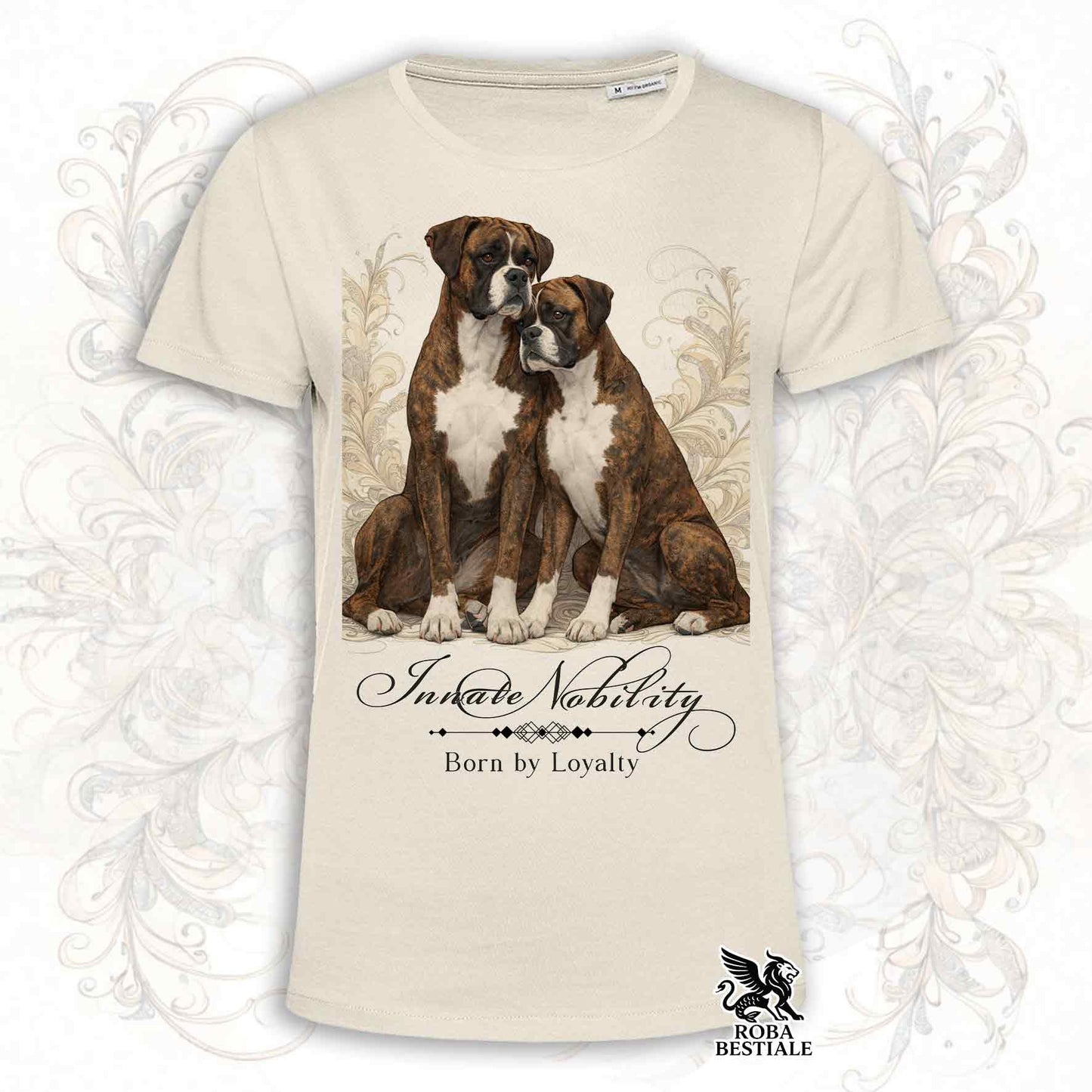 T-Shirt NOBILITY - BOXER Tigrato - Bianca o Beige, da Uomo o da Donna - dalla XS alla 5XL