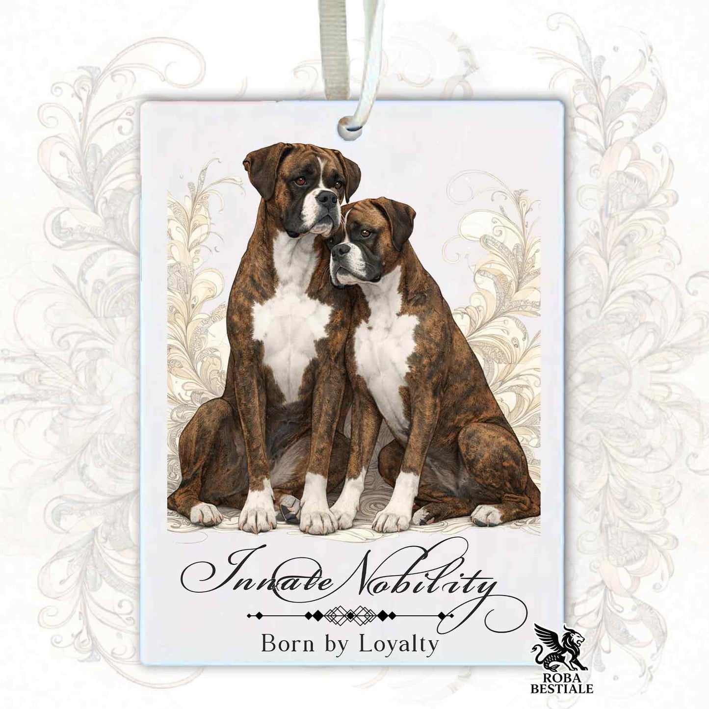 Profumatore NOBILITY - BOXER Tigrato - In Feltro, con cordino - 7,5 x 10 cm