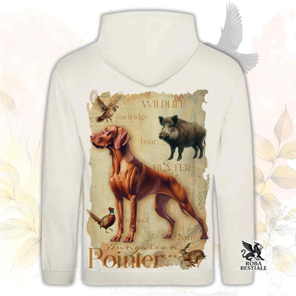 Felpa FIELD LEGACY - BRACCO UNGHERESE a Pelo Corto - VIZSLA - Con Cappuccio e Tasconi, Unisex - dalla XS alla 3XL