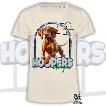 T-shirt beige con stampa HOOPERS Player: cane in arco da agility