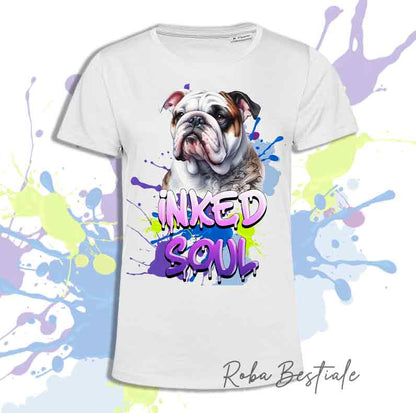 T-shirt INKED SOUL - BULLDOG ANGLAIS Blanc et Bringé