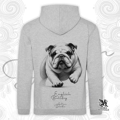 Sweat à capuche ACTION DOODLE - BOULEDOGUE ANGLAIS - Avec capuche et grandes poches, plusieurs coloris, Unisexe - du XS au 3XL