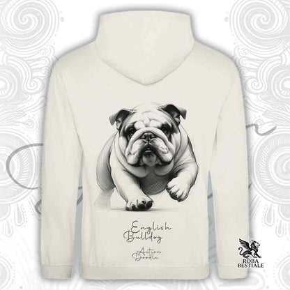 Sweat à capuche ACTION DOODLE - BOULEDOGUE ANGLAIS - Avec capuche et grandes poches, plusieurs coloris, Unisexe - du XS au 3XL