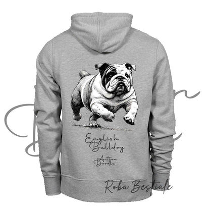Felpa ACTION DOODLE - BULLDOG INGLESE 1 - Unisex - Grigia - dalla XS alla 3XL