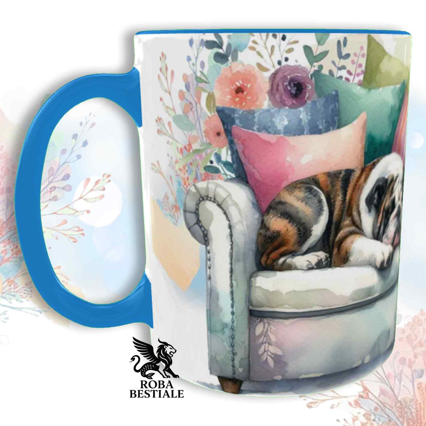 Tazza SOFT LIFE - BULLDOG INGLESE Tigrato - In Ceramica, colore a scelta - 330 ml