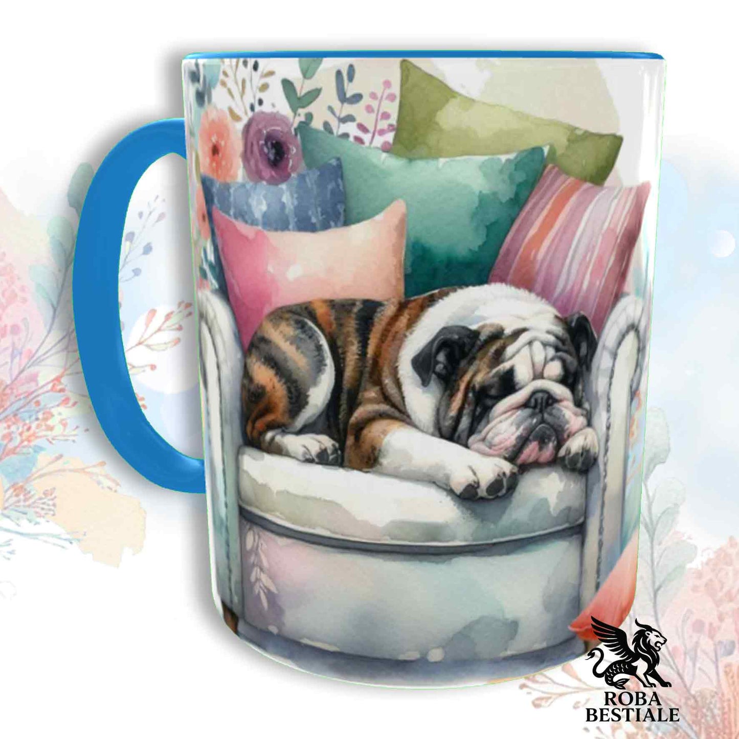 Tazza SOFT LIFE - BULLDOG INGLESE Tigrato - In Ceramica, colore a scelta - 330 ml