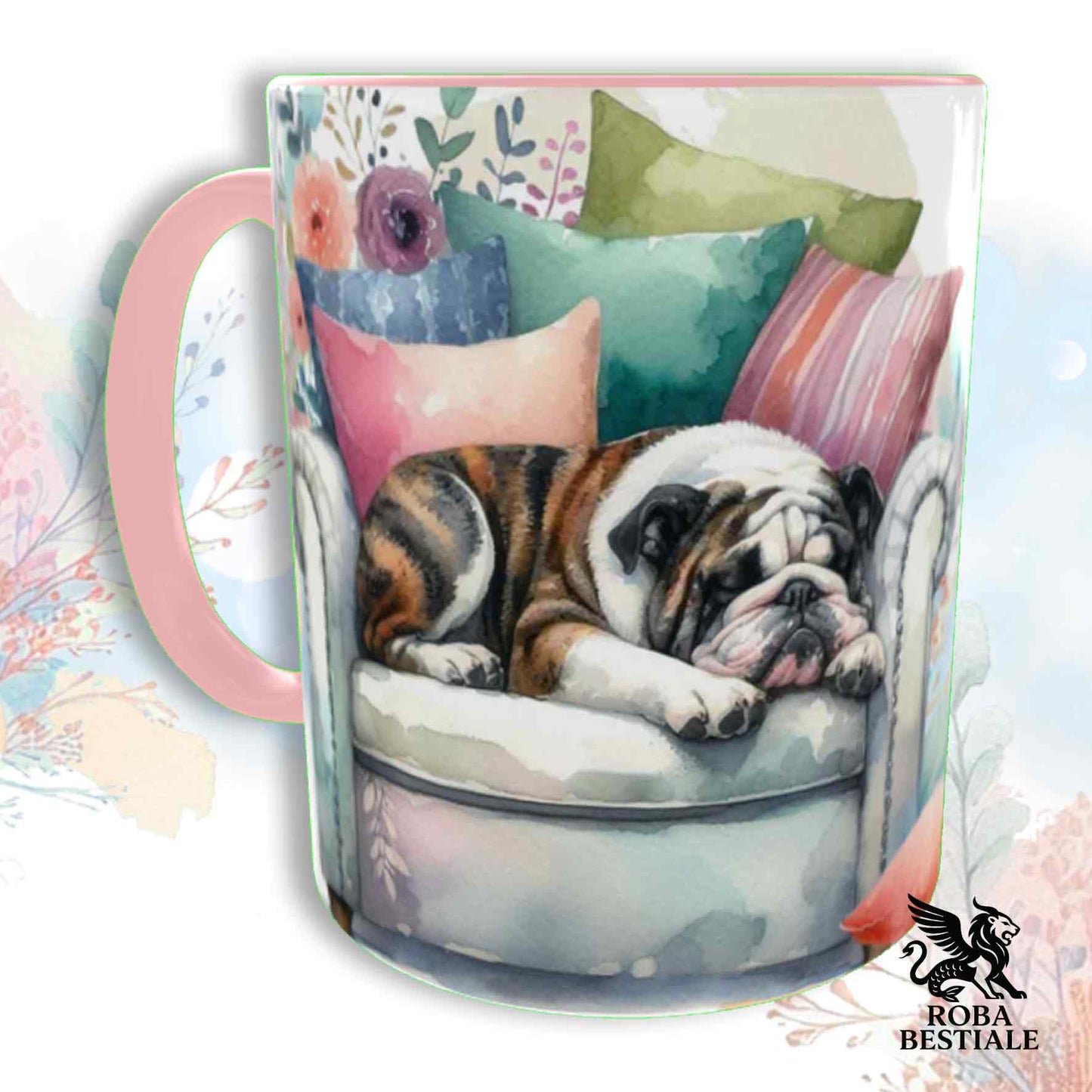 Tazza SOFT LIFE - BULLDOG INGLESE Tigrato - In Ceramica, colore a scelta - 330 ml