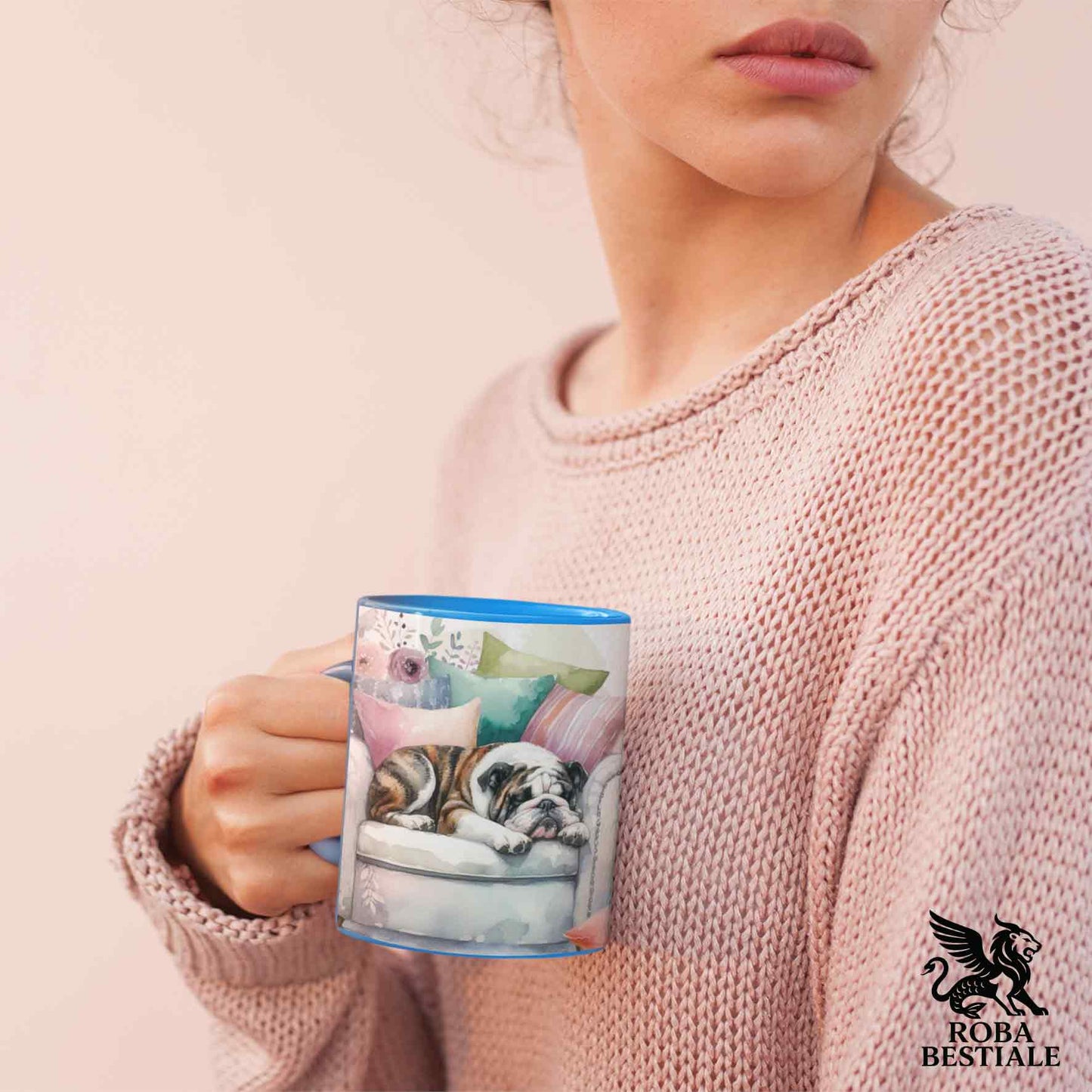 Tazza SOFT LIFE - BULLDOG INGLESE Tigrato - In Ceramica, colore a scelta - 330 ml