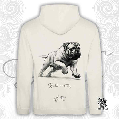 Sweat à capuche ACTION DOODLE - BULLMASTIFF - Poches kangourou, plusieurs coloris, Unisexe - du XS au 3XL