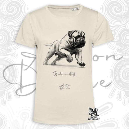 T-Shirt ACTION DOODLE - BULLMASTIFF - Blanche ou Beige, Homme ou Femme - du XS au 5XL