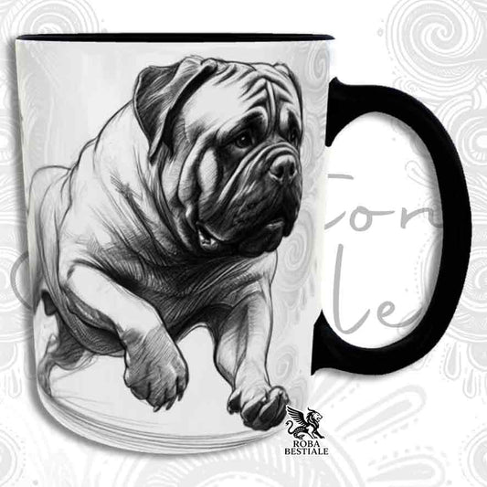 Tazza ACTION DOODLE - BULLMASTIFF - In Ceramica, con manico e interno colorato - 330 ml