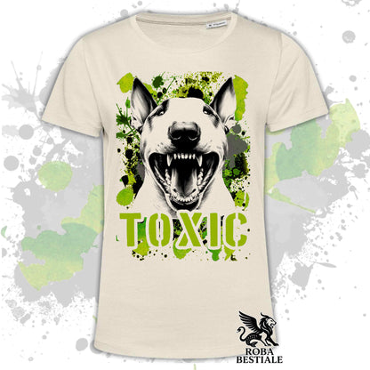T-Shirt TOXIC - BULL TERRIER - White or Beige, for Men or Women - from XS to 5XL