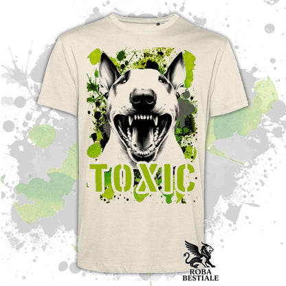 T-Shirt TOXIC - BULL TERRIER - White or Beige, for Men or Women - from XS to 5XL