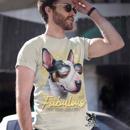 TOO FABULOUS T-Shirt - BULL TERRIER - White or Beige, Men's or Women's - from XS to 5XL