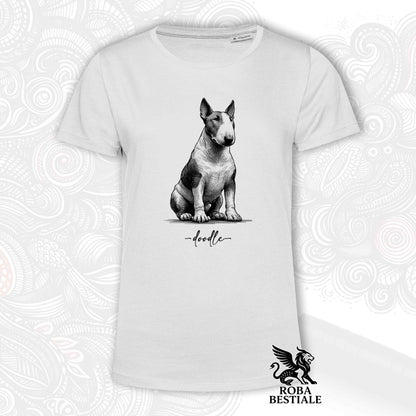DOODLE T-Shirt - BULL TERRIER - White or Beige, Men's or Women's - from XS to 5XL
