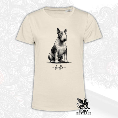 DOODLE T-Shirt - BULL TERRIER - White or Beige, Men's or Women's - from XS to 5XL
