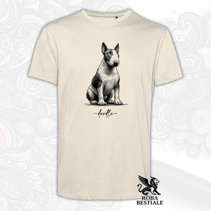 DOODLE T-Shirt - BULL TERRIER - White or Beige, Men's or Women's - from XS to 5XL