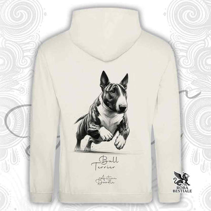 Sweat à capuche ACTION DOODLE - BULL TERRIER Bringé - Avec capuche et grandes poches, plusieurs coloris, Unisexe - du XS au 3XL