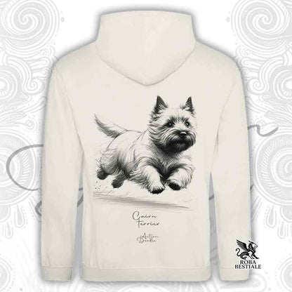 Sweat-shirt ACTION DOODLE - CAIRN TERRIER - À capuche et grandes poches, plusieurs coloris, Unisexe - du XS au 3XL