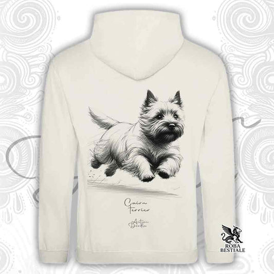 Felpa ACTION DOODLE - CAIRN TERRIER - Con Cappuccio e Tasconi, diversi colori, Unisex - dalla XS alla 3XL