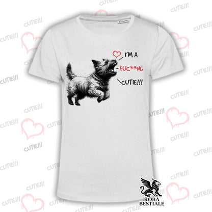 T-Shirt CUTIE - CAIRN TERRIER - Bianca o Beige, da Uomo o da Donna - dalla XS alla 5XL