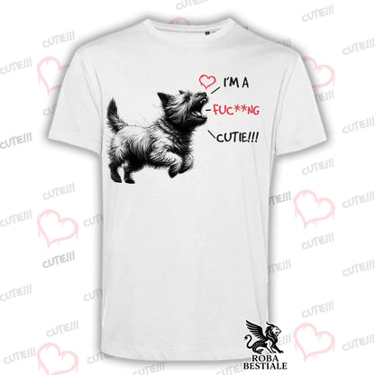 T-Shirt CUTIE - CAIRN TERRIER - Bianca o Beige, da Uomo o da Donna - dalla XS alla 5XL