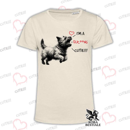 T-Shirt CUTIE - CAIRN TERRIER - Bianca o Beige, da Uomo o da Donna - dalla XS alla 5XL