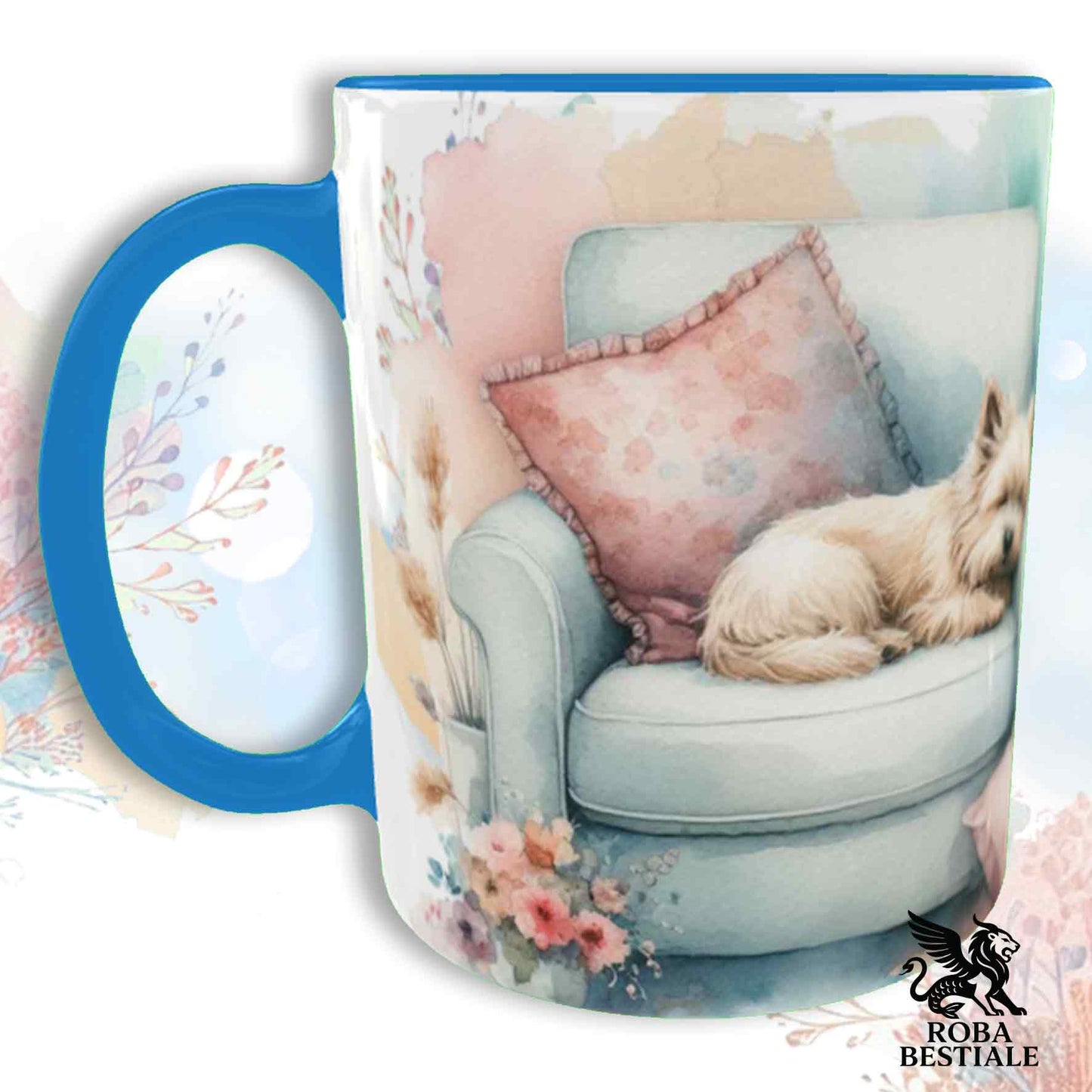 Tazza SOFT LIFE - CAIRN TERRIER Crema - In Ceramica, colore a scelta - 330 ml