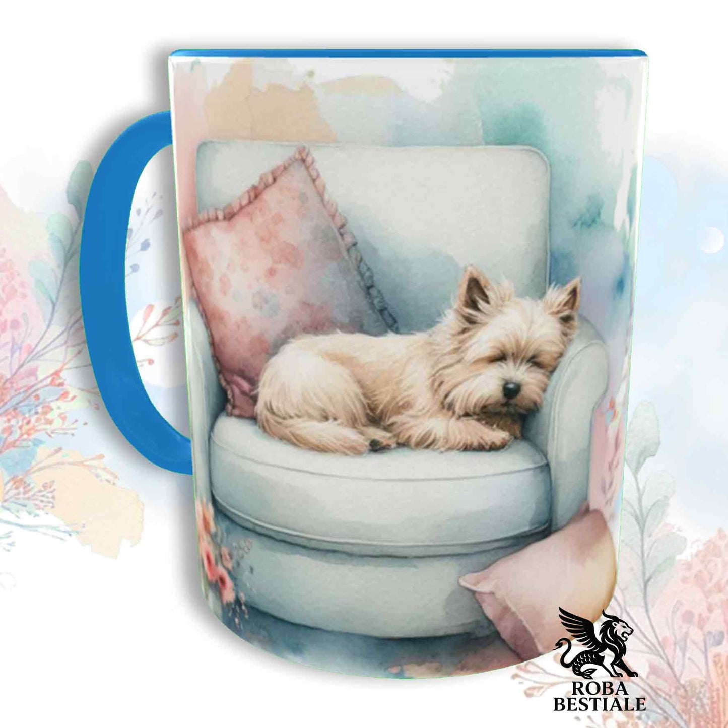 Tazza SOFT LIFE - CAIRN TERRIER Crema - In Ceramica, colore a scelta - 330 ml