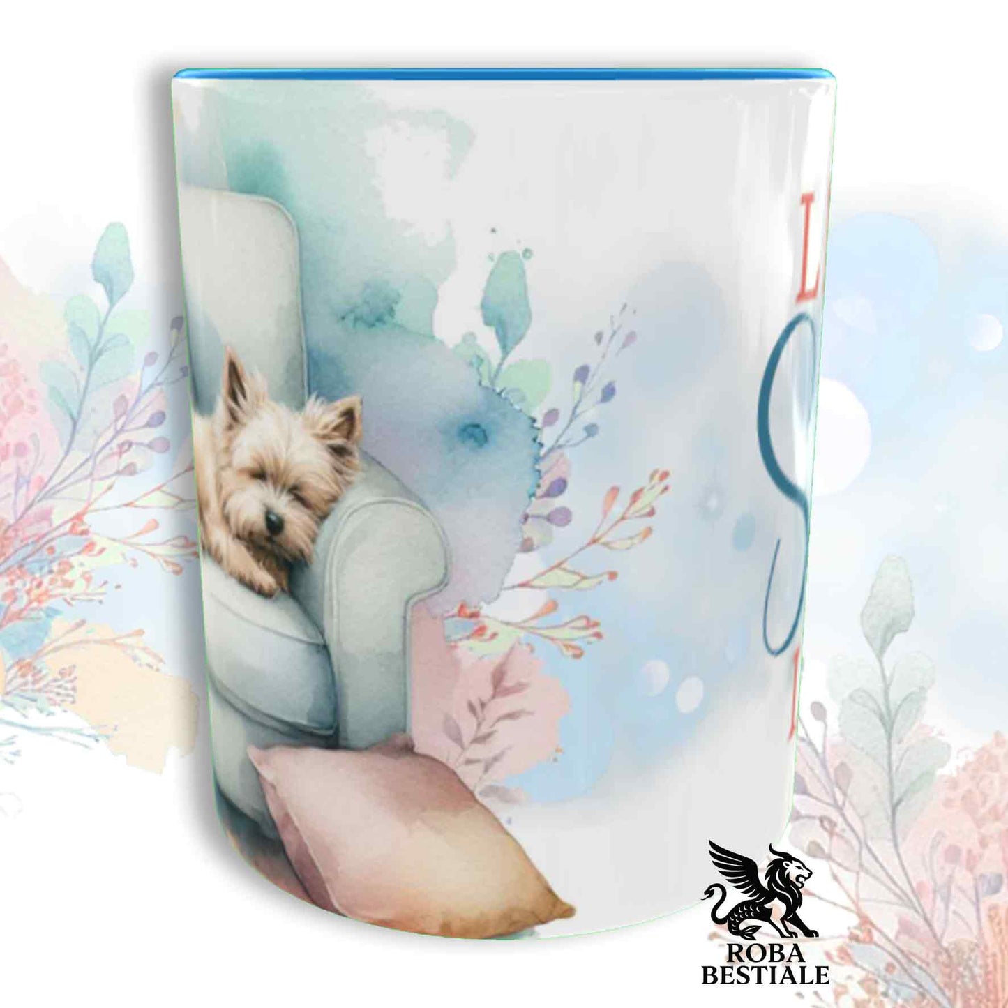 Tazza SOFT LIFE - CAIRN TERRIER Crema - In Ceramica, colore a scelta - 330 ml
