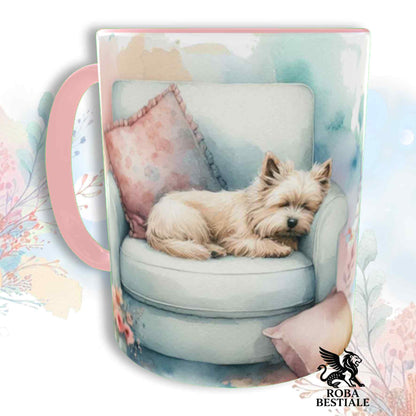 Tazza SOFT LIFE - CAIRN TERRIER Crema - In Ceramica, colore a scelta - 330 ml