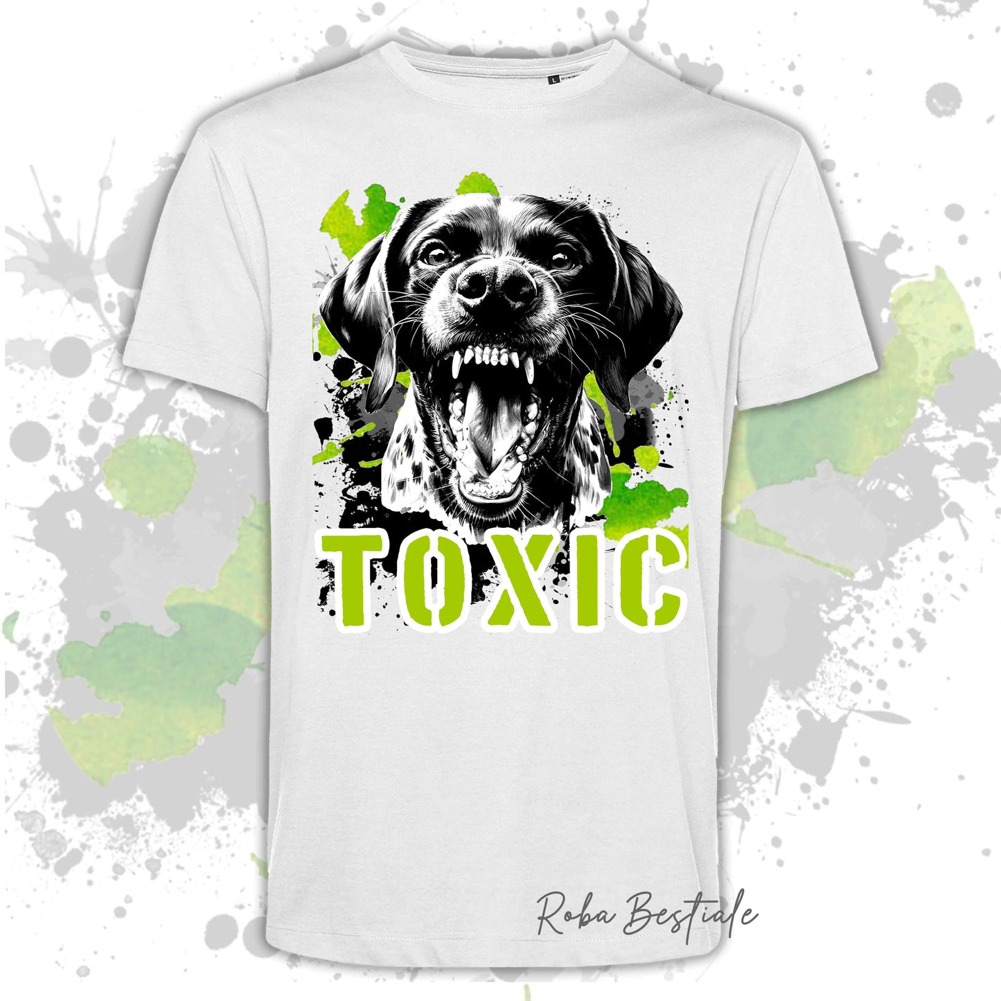 T-Shirt TOXIC - CANE DA FERMA TEDESCO A PELO CORTO - KURZHAAR - Uomo o Donna, disponibile in tanti colori - dalla XS alla 5XL