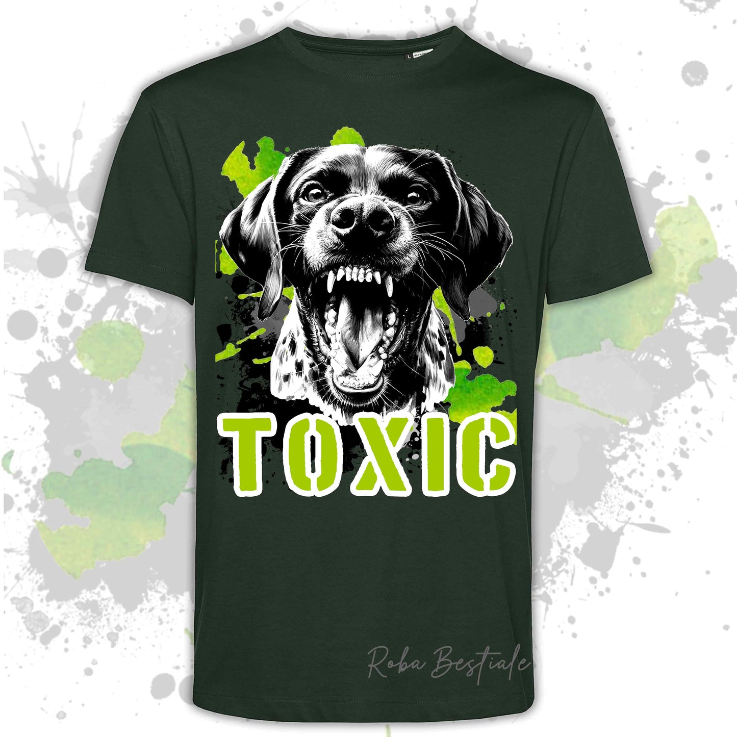 T-Shirt TOXIC - CANE DA FERMA TEDESCO A PELO CORTO - KURZHAAR - Uomo o Donna, disponibile in tanti colori - dalla XS alla 5XL