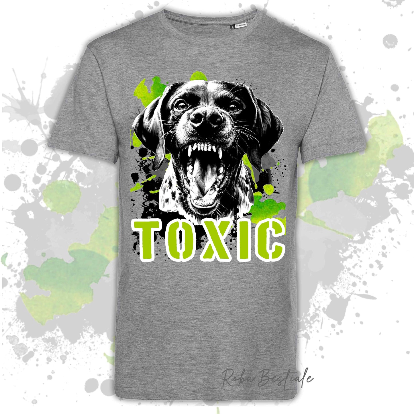 T-Shirt TOXIC - CANE DA FERMA TEDESCO A PELO CORTO - KURZHAAR - Uomo o Donna, disponibile in tanti colori - dalla XS alla 5XL