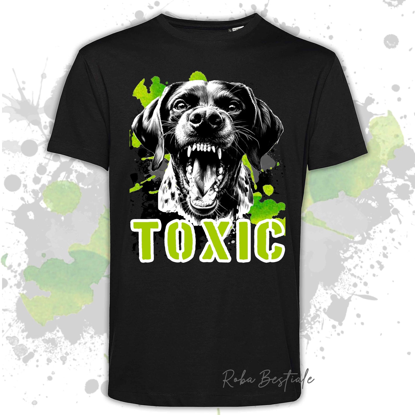 T-Shirt TOXIC - CANE DA FERMA TEDESCO A PELO CORTO - KURZHAAR - Uomo o Donna, disponibile in tanti colori - dalla XS alla 5XL