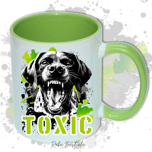 Tazza TOXIC - CANE DA FERMA TEDESCO a Pelo Corto - KURZHAAR - In Ceramica, con manico e interno in diversi colori - 330 ml