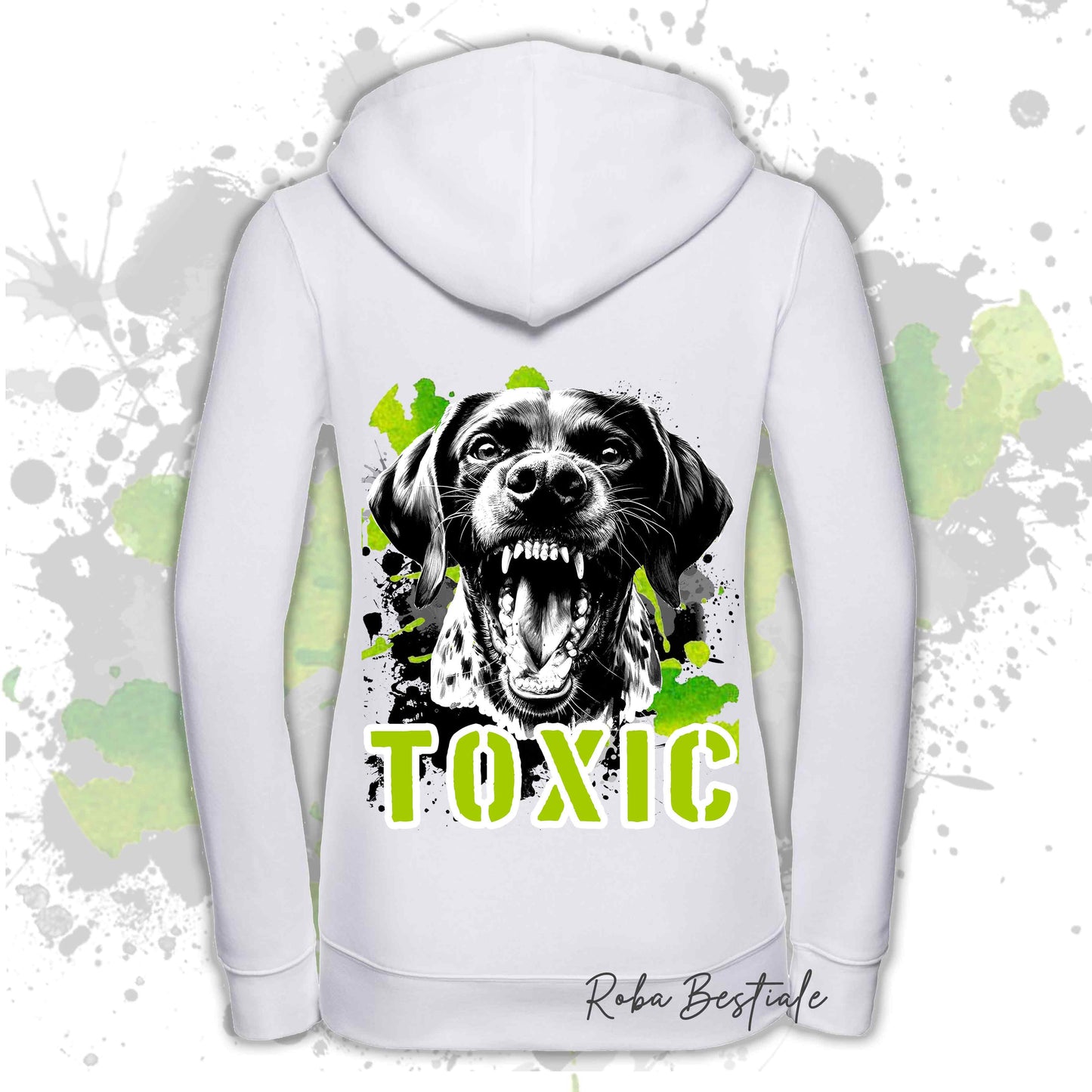 Felpa TOXIC - CANE DA FERMA TEDESCO A PELO CORTO - KURZHAAR - Con Cappuccio e Full Zip, Uomo o Donna, in tanti colori - dalla XS alla 5XL