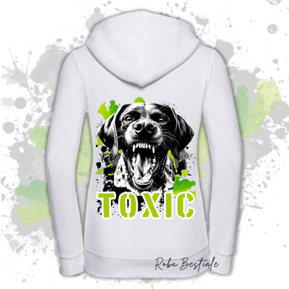 Felpa TOXIC - CANE DA FERMA TEDESCO A PELO CORTO - KURZHAAR - Con Cappuccio e Full Zip, Uomo o Donna, in tanti colori - dalla XS alla 5XL