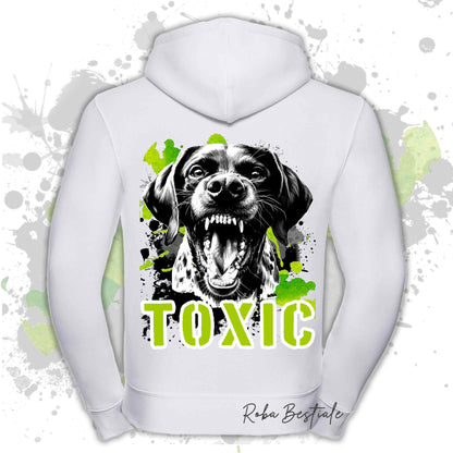 Felpa TOXIC - CANE DA FERMA TEDESCO A PELO CORTO - KURZHAAR - Con Cappuccio e Full Zip, Uomo o Donna, in tanti colori - dalla XS alla 5XL