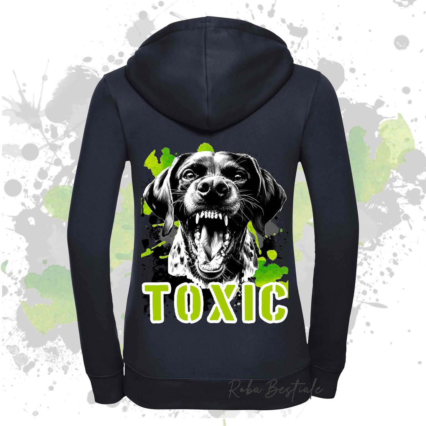 Felpa TOXIC - CANE DA FERMA TEDESCO A PELO CORTO - KURZHAAR - Con Cappuccio e Full Zip, Uomo o Donna, in tanti colori - dalla XS alla 5XL