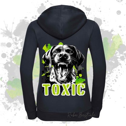 Felpa TOXIC - CANE DA FERMA TEDESCO A PELO CORTO - KURZHAAR - Con Cappuccio e Full Zip, Uomo o Donna, in tanti colori - dalla XS alla 5XL