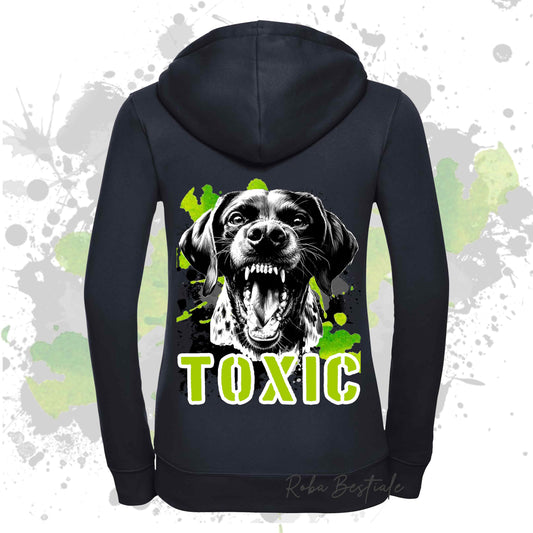 Felpa TOXIC - CANE DA FERMA TEDESCO A PELO CORTO - KURZHAAR - Con Cappuccio e Full Zip, Uomo o Donna, in tanti colori - dalla XS alla 5XL