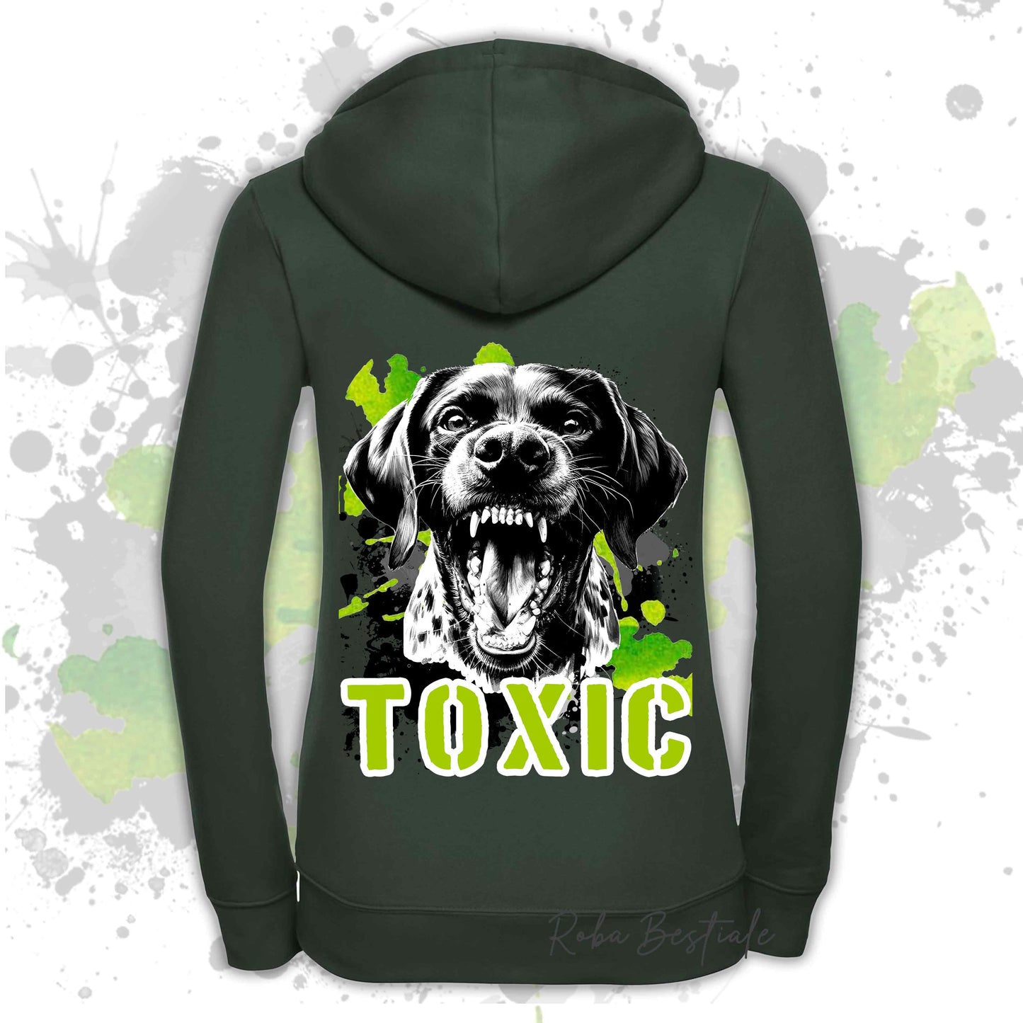 Felpa TOXIC - CANE DA FERMA TEDESCO A PELO CORTO - KURZHAAR - Con Cappuccio e Full Zip, Uomo o Donna, in tanti colori - dalla XS alla 5XL