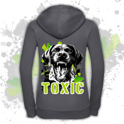 Felpa TOXIC - CANE DA FERMA TEDESCO A PELO CORTO - KURZHAAR - Con Cappuccio e Full Zip, Uomo o Donna, in tanti colori - dalla XS alla 5XL