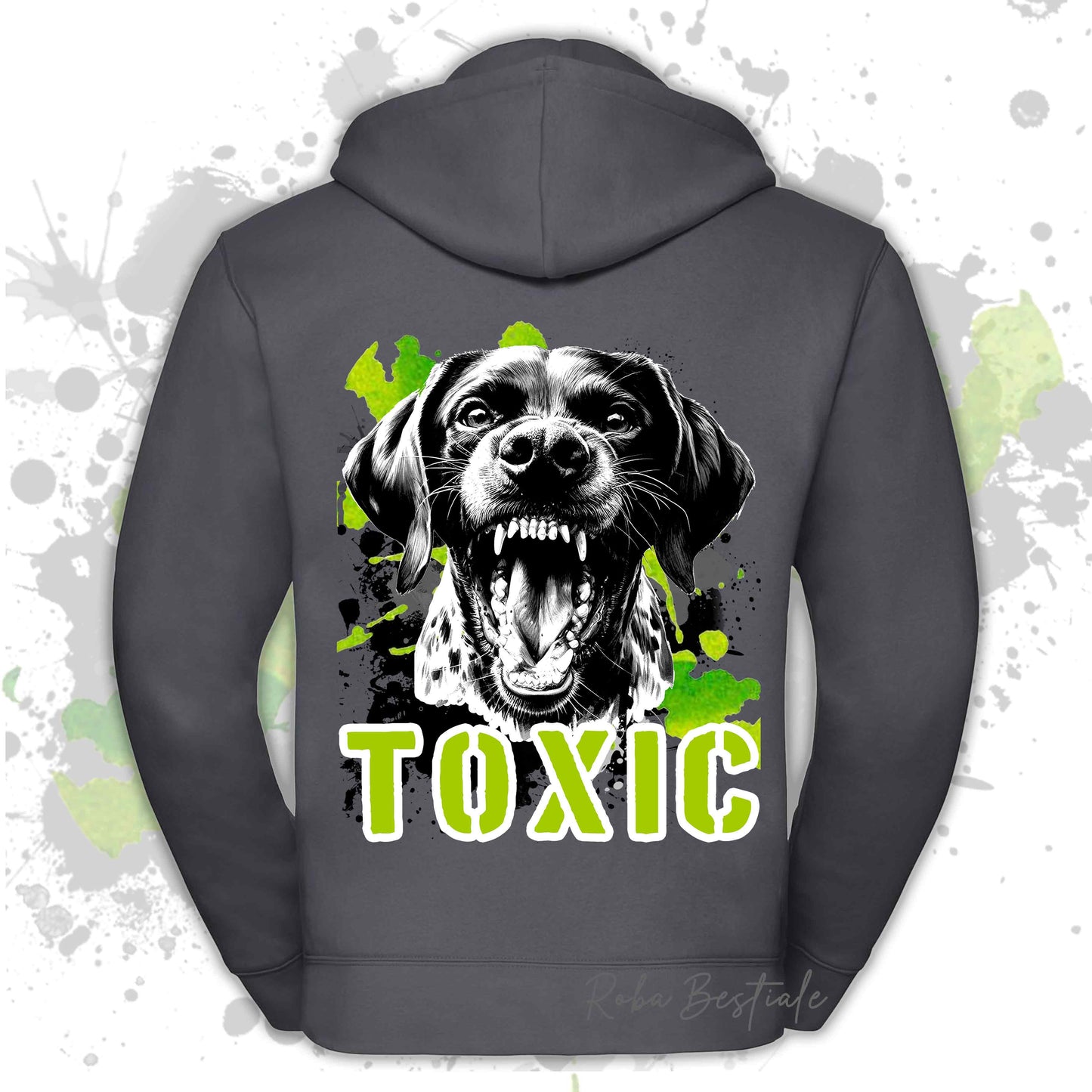Felpa TOXIC - CANE DA FERMA TEDESCO A PELO CORTO - KURZHAAR - Con Cappuccio e Full Zip, Uomo o Donna, in tanti colori - dalla XS alla 5XL
