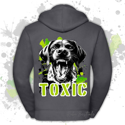Felpa TOXIC - CANE DA FERMA TEDESCO A PELO CORTO - KURZHAAR - Con Cappuccio e Full Zip, Uomo o Donna, in tanti colori - dalla XS alla 5XL