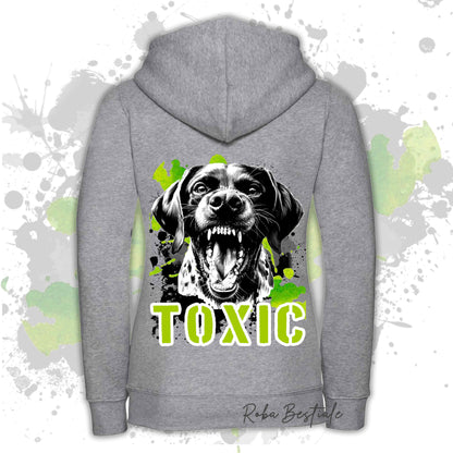 Felpa TOXIC - CANE DA FERMA TEDESCO A PELO CORTO - KURZHAAR - Con Cappuccio e Full Zip, Uomo o Donna, in tanti colori - dalla XS alla 5XL